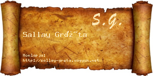 Sallay Gréta névjegykártya